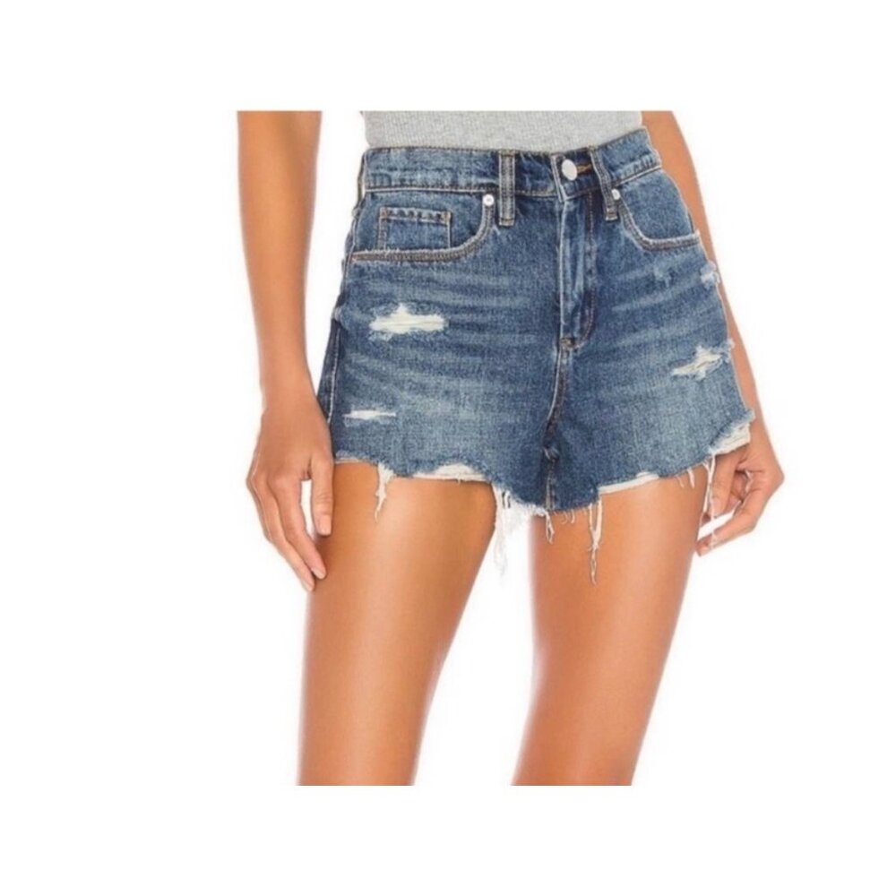 BLANKNYC The Barrow Vintage High Rise Short Cotton Distress Blue 28